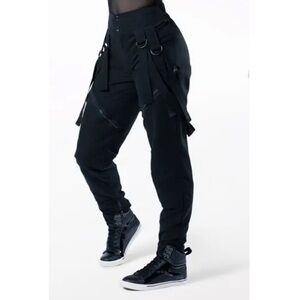 Balera | Pop Star Hip Hop Low Rise Wide Leg Pants Black, Size MC